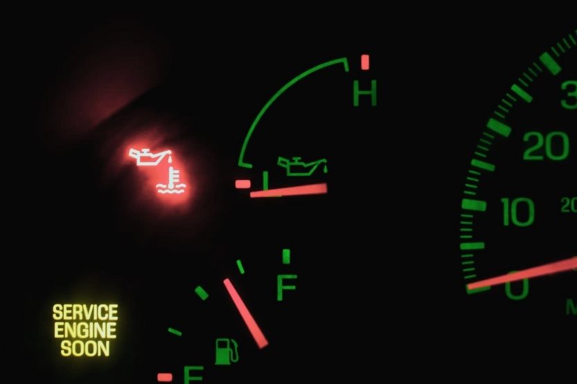oil light flashing when braking