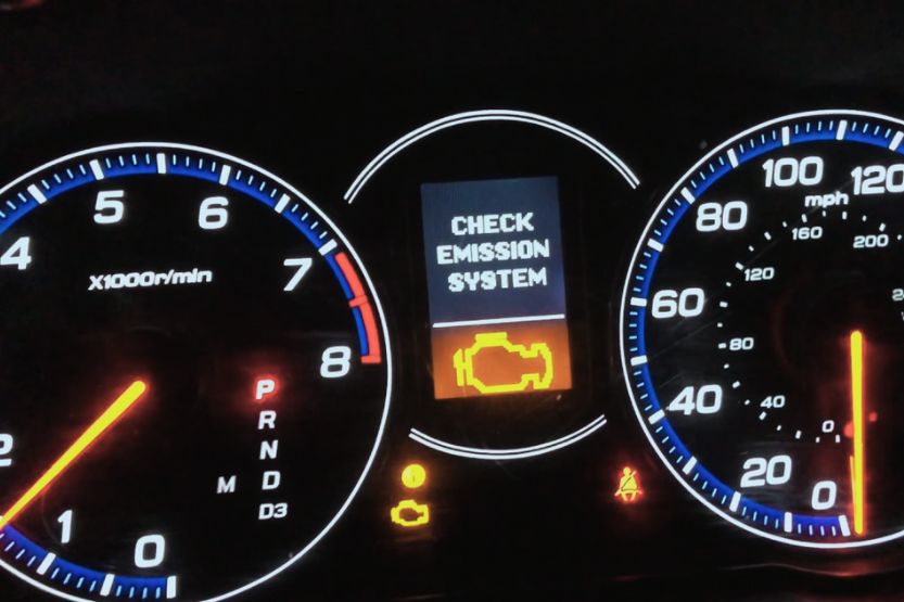 check emission system acura warning light